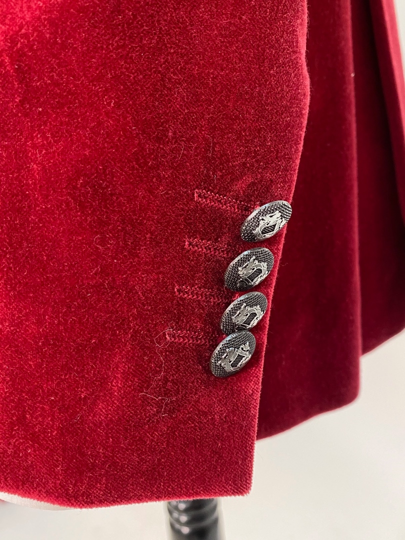 Красный бархатный брендовый пиджак Meucci